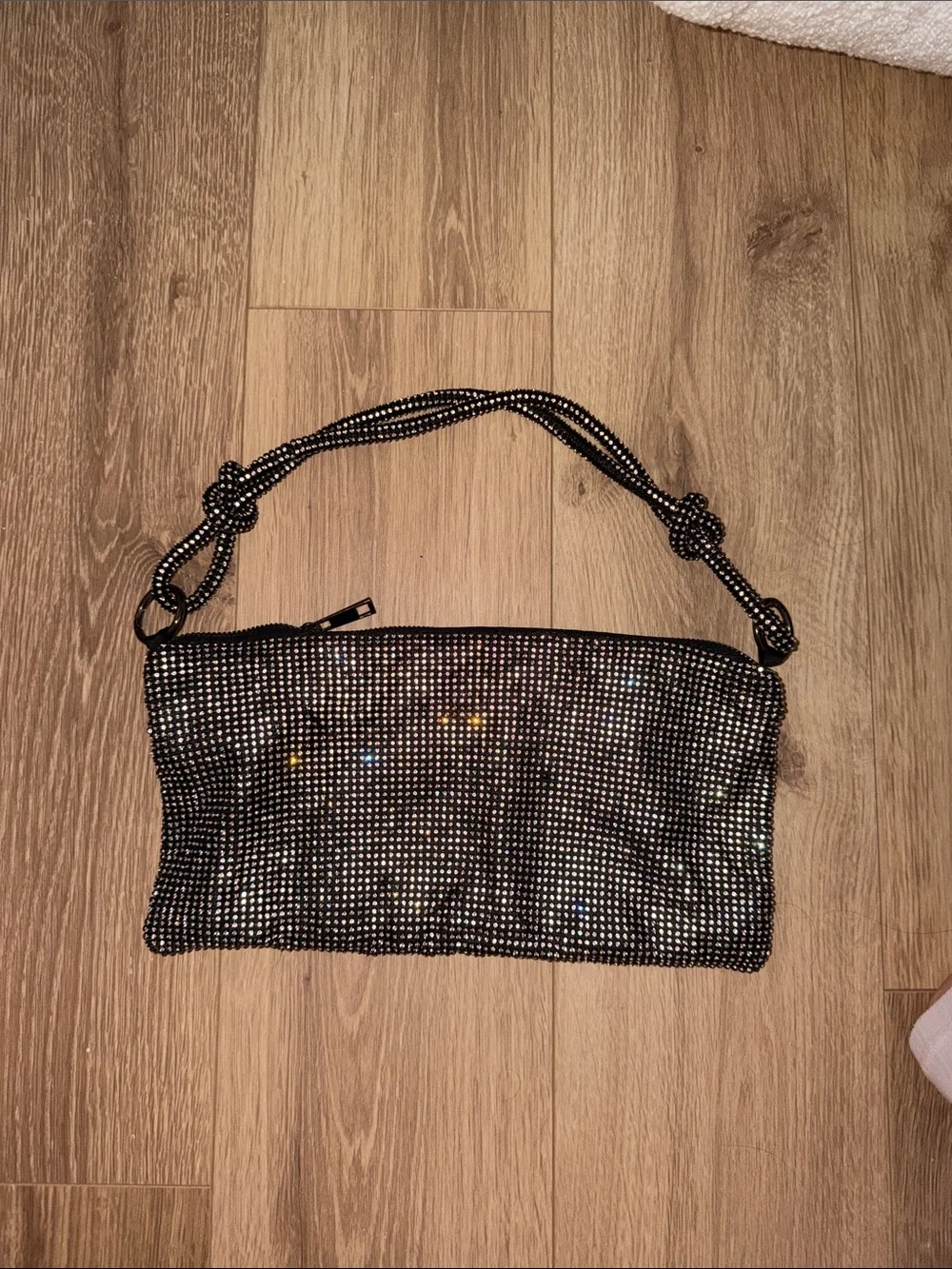 Black Rhinestone Evening Shoulder Bag